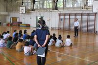 学校地域連携コーディネーターの野口英世先生のお話し